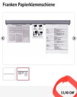 Franken Papierklemmschiene HxL 40x580mm, Kunststoff, grau