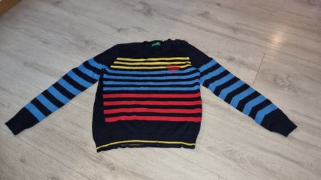 Benetton Pullover XS gestreift bunt Herz neuwertig 