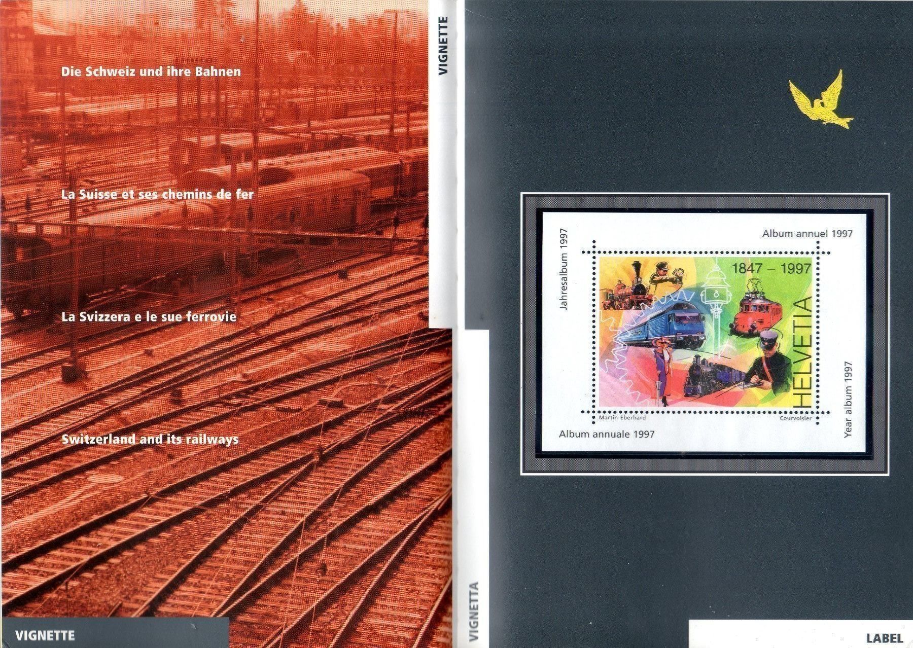Tutti i francobolli: 1997 Jahrbuch Schweiz LEER mit Vignette – Usato da Zürich venduto da Bluetodio 1