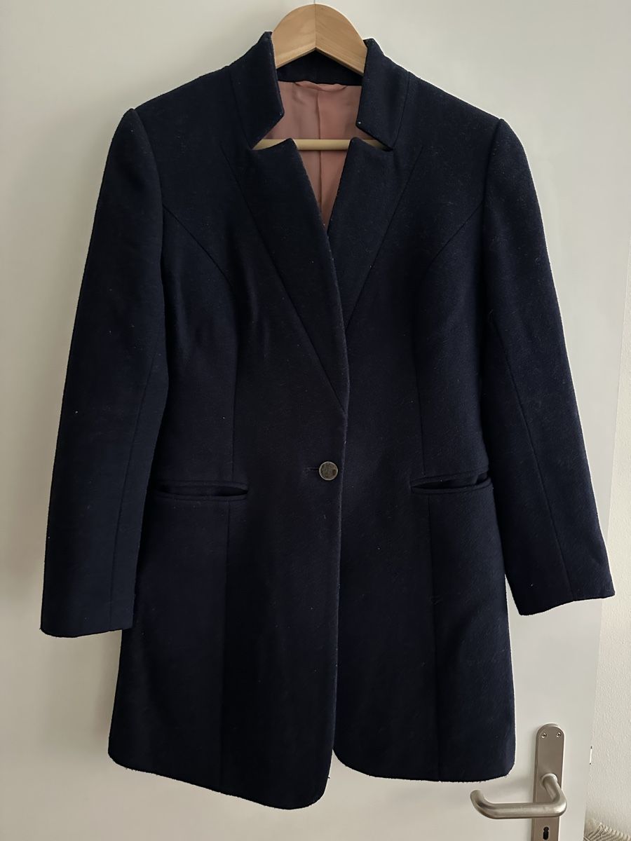 Mäntel: Navy Wool Coat with Pink Lining – Size 36 – Gebraucht aus Zürich von Semokay