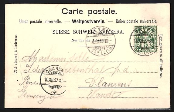 Cartoline postali: AK Vevey, Le Chateau, 1902 – Usato da Berlin venduto da bartko-reher 1