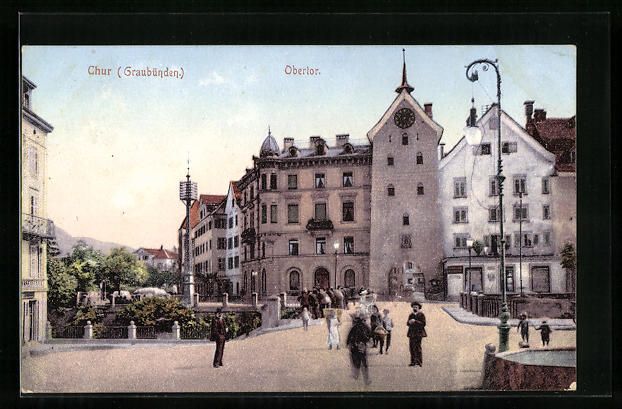 Cartoline postali: AK Chur, Blick zum Obertor – Usato da Berlin venduto da bartko-reher