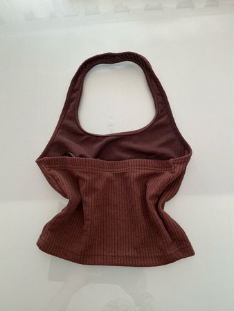 H&M Neckholder-Top Braun XS – Rückenfrei, ärmellos, braun,