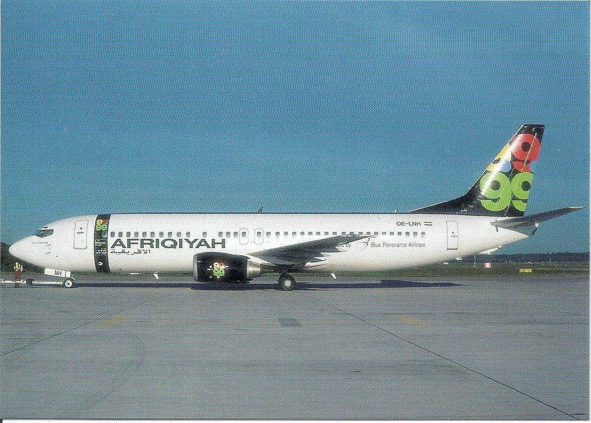 Cartoline postali: Afriqiyah B737-4Z9 OE-LNH – Nuovo e nell'imballaggio originale da Thun venduto da Abigboss