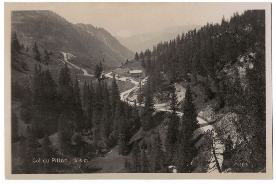 Cartoline postali: Col du Pillon, datée 1925 – Usato da Frauenfeld venduto da POML