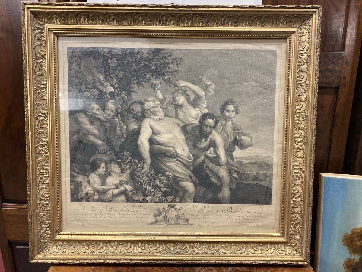 Dipinti: Gravure ancienne XVIIIe siècle - "Marche de Silene" 50 cm – Usato da Le Locle venduto da angeldust1911