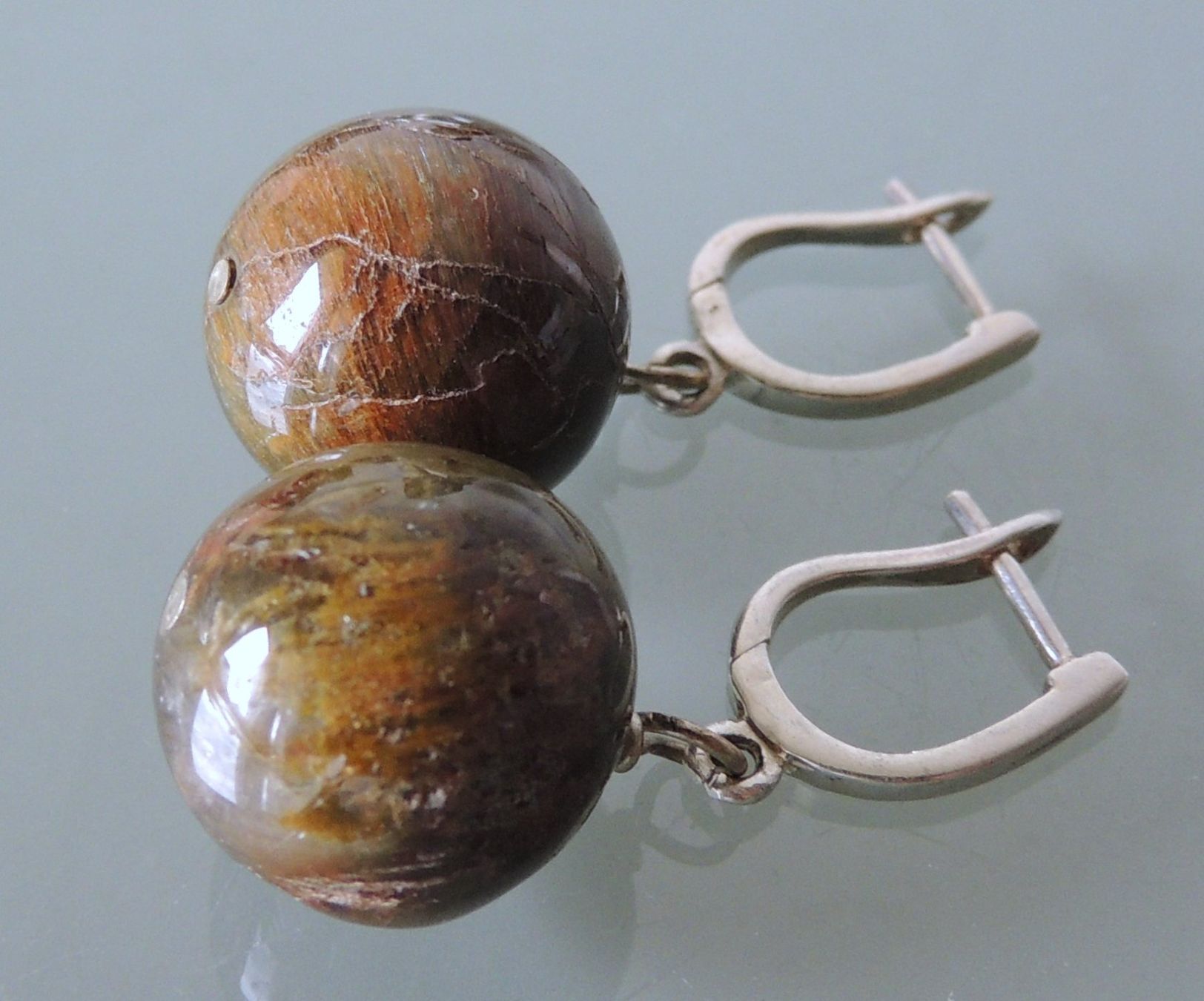 Orecchini pendenti & Orecchini a lobo: Rutilquarz Silber 925 Ohrringe 15 mm – Usato da Waldenburg venduto da schaller707