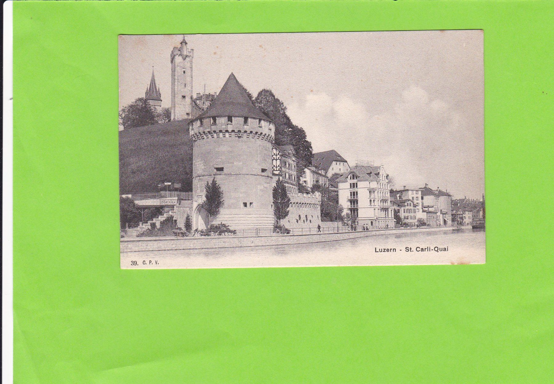 Ansichtskarten: Luzern-St. Carli-Quai – Gebraucht aus St. Peterzell von neckertal