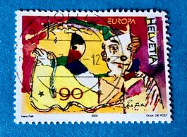 Nr. 1052 Clown mit Requisiten GESTEMPELT 2002   