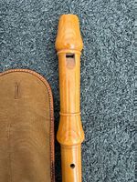 Holzblasinstrument Blockflöte mit Etui, gebraucht