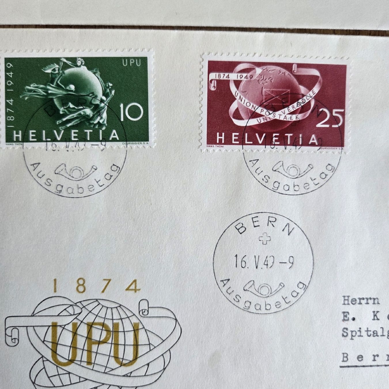 Tutti i francobolli: Alte Briefe von 1949 mit Schweizer Briefmarken - Top – Usato da Stans venduto da Ducati16 5