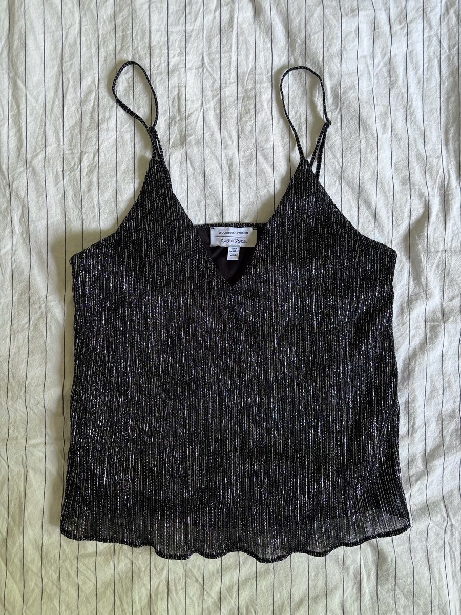 Other Stories Top: Glittery female black top with thin straps S  – Nuovo (secondo la descrizione) da Villard-sur-Chamby venduto da kamila_1024