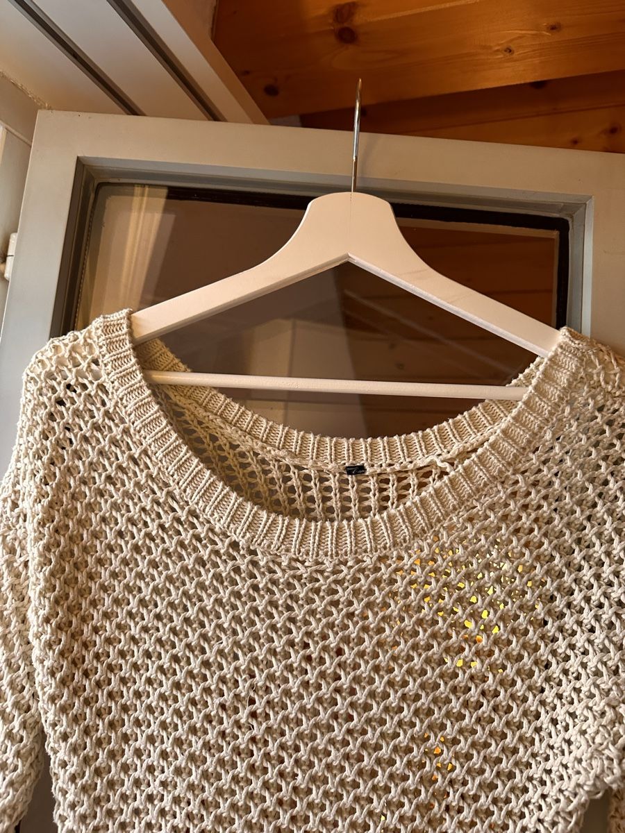 Pullover & Sweatshirts: Beige Knitted Sweater, Open Mesh, Boho Style, Size M – Neu (gemäss Beschreibung) aus Zürich von BettinaMarie2308 4