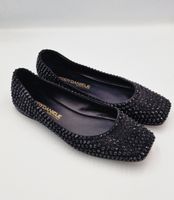 Elegante Eddy Daniele Slipper Swarovski Schwarz Grösse 40