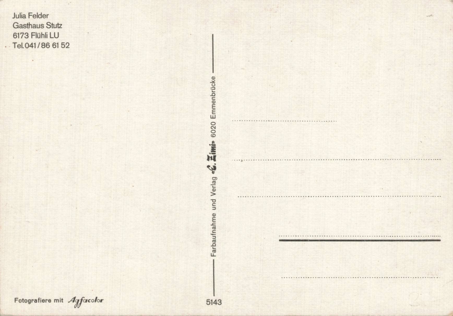 Cartoline postali: Gasthaus Stutz Flühli LU – Usato da Oberkirch LU venduto da sa_kr 1