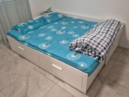 IKEA BRIMNES Tagesbettgestell/2 Schubladen, weiß, 80x200 cm