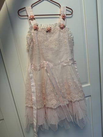 Pink Floral Lace Dress, Girl's Special Occasion wear