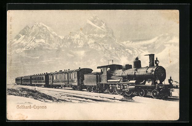 Cartes postales: Gotthardbahn, Gotthard-Express mit Bergp – D'occasion à Berlin par bartko-reher