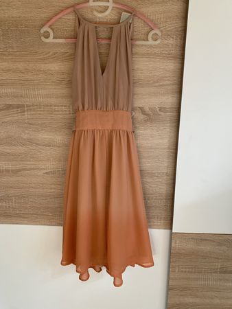 ICHI Sommerkleid Gr. L Apricot Beige