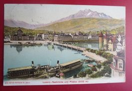 AK - Alte Ansichtskarte Luzern - Seebrücke + Pilatus 1903