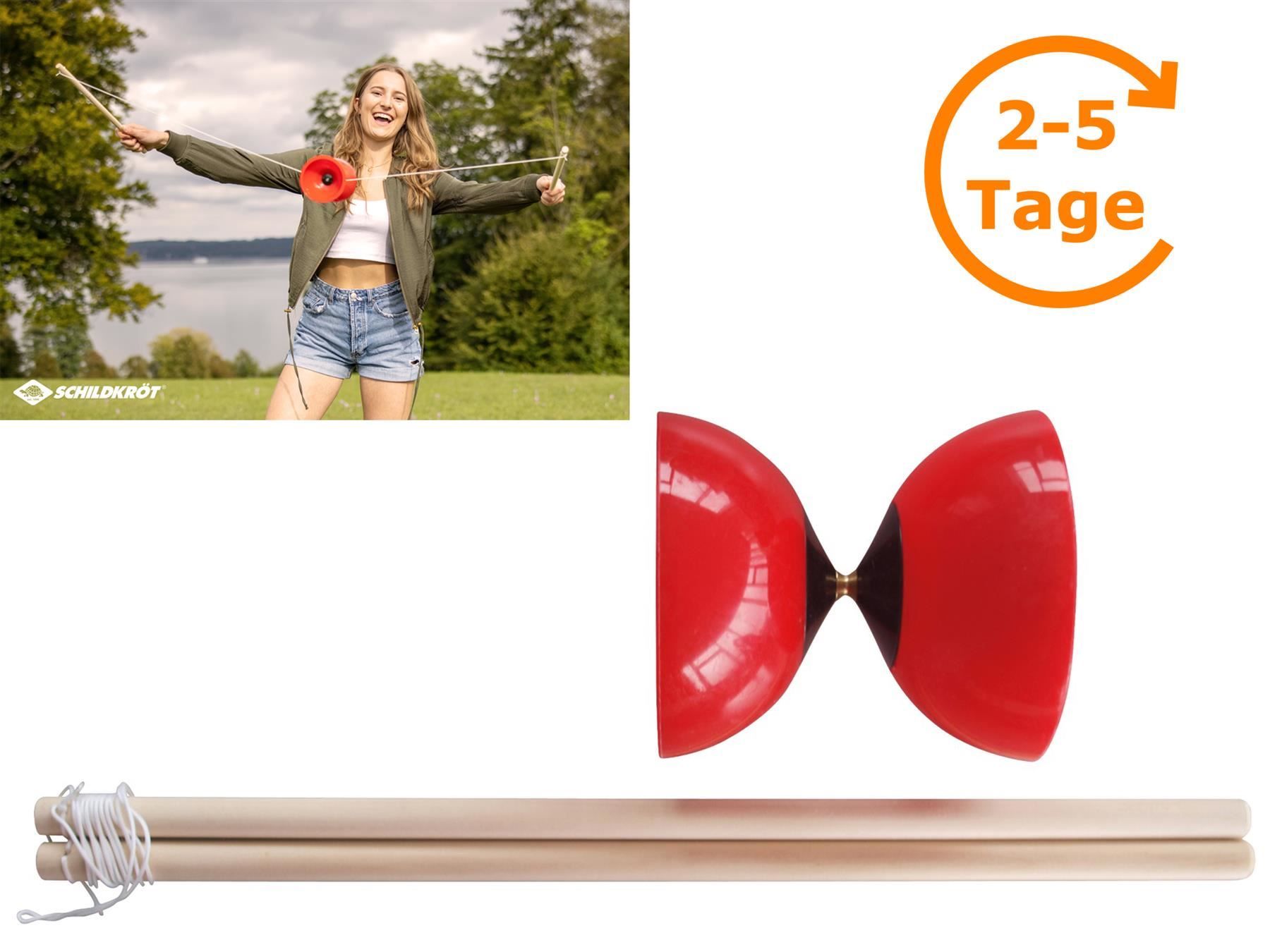 Giochi: Diabolo Set, aus Polyethylen, rot – Nuovo e nell'imballaggio originale da St. Gallen venduto da cointec