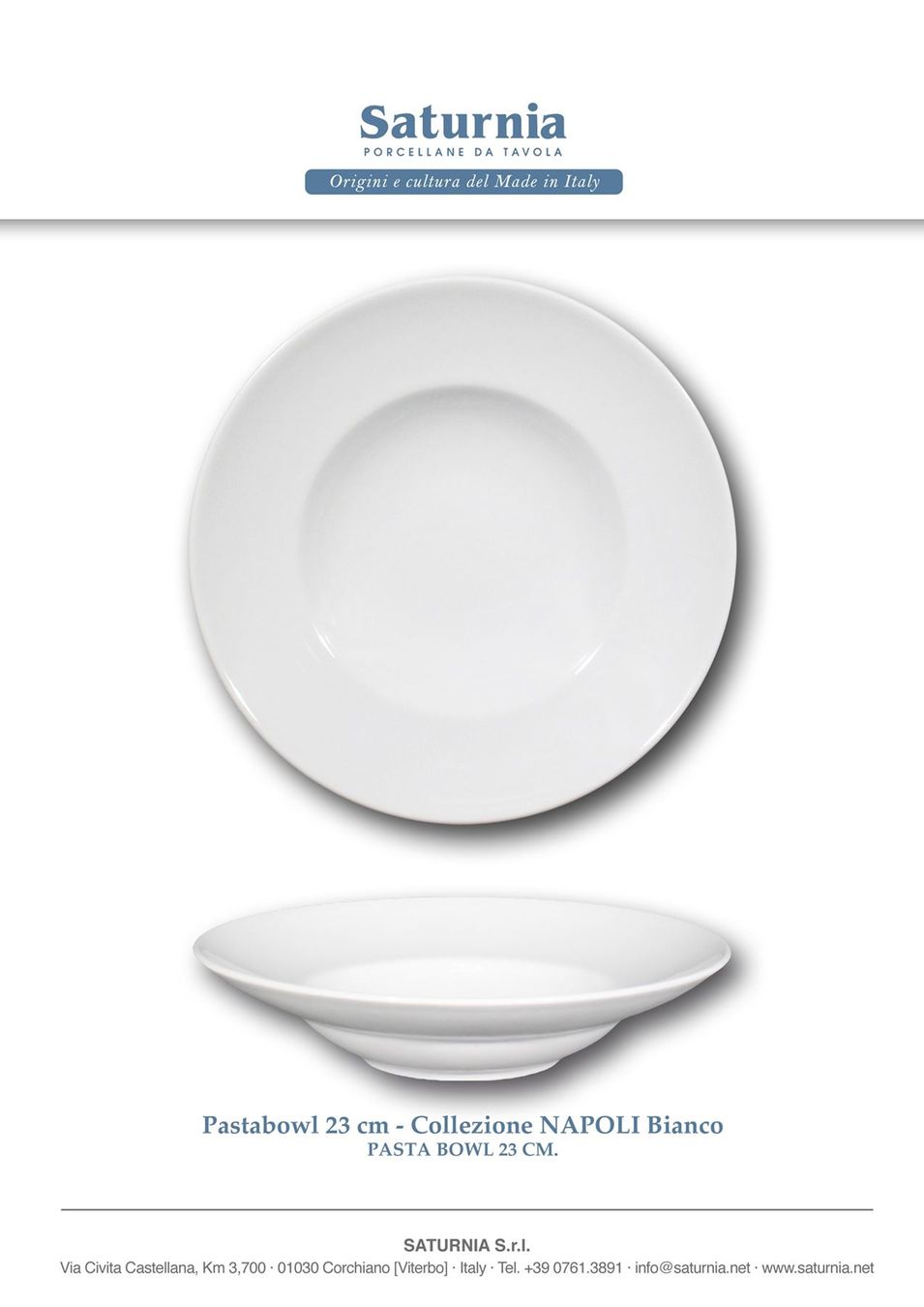 Piatti: Pastateller, Nudelteller, Saturnia, 23 cm – Nuovo e nell'imballaggio originale da Wettingen venduto da kochshop 1