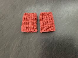 Handgestrickte Kinder-Pulswärmer Amedisli Rostrot