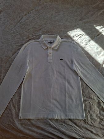 Polo Lacoste Slim Fit Blanc Manches Longue taille L 