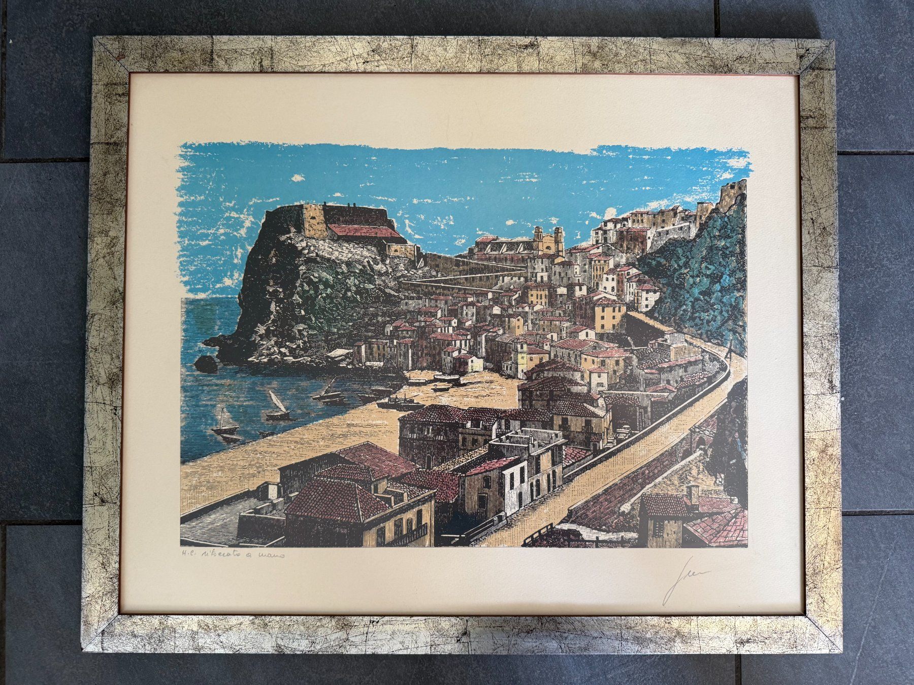 Grafiken & Lithographien: Lithographie  südliche  Landschaft  mit Bleistift signiert – Gebraucht aus Subingen von ArtBead