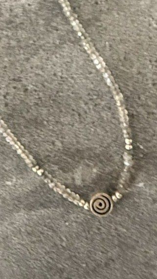 Catenine: Edelsteinkette Labradorit mit Silber Spirale 925 Stempel – Usato da Lommis venduto da manmarmi 2