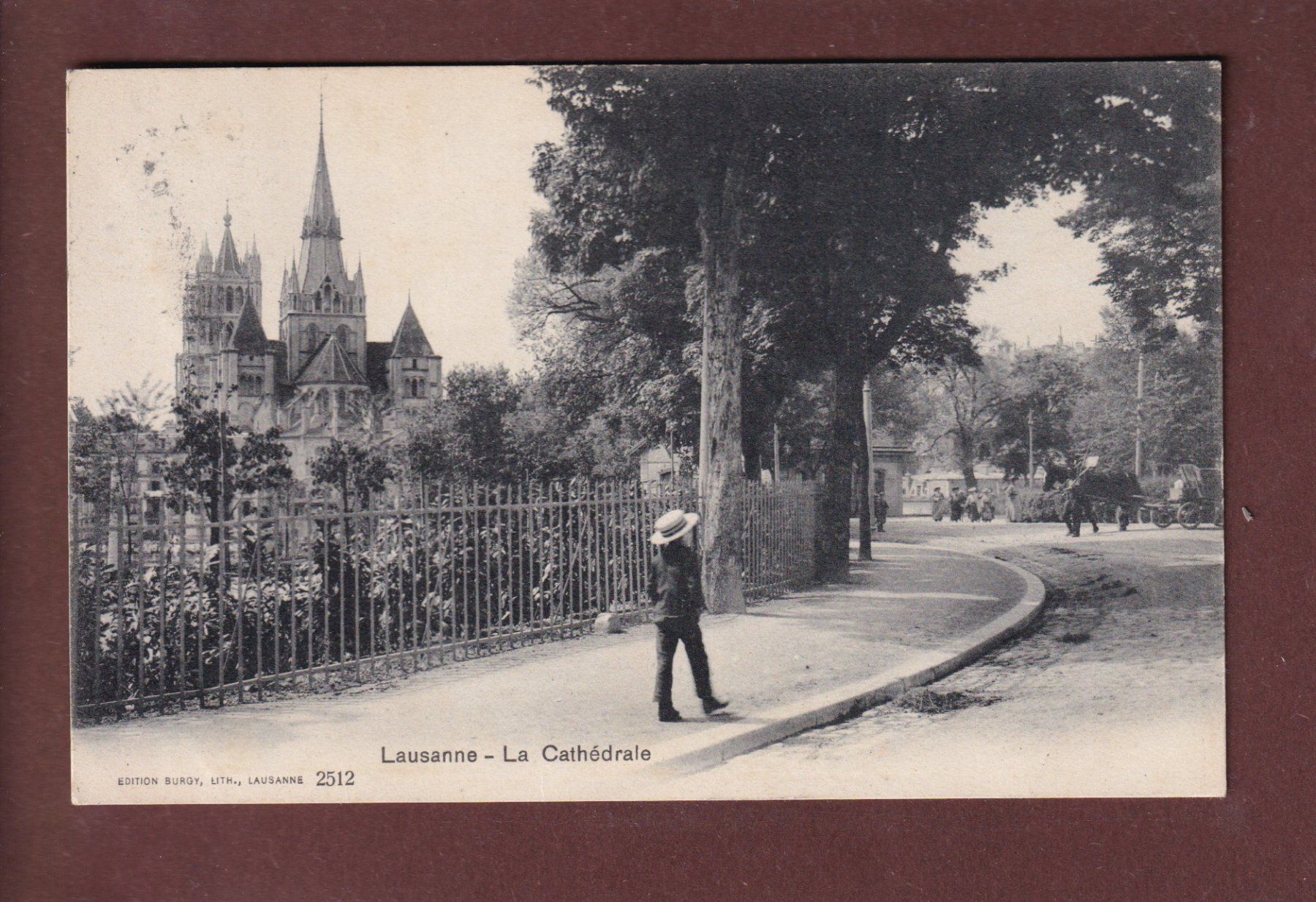 Cartoline postali: LAUSANNE - Partie avec la Cathédrale - 1908 – Usato da Pully venduto da nicecards