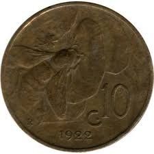 Tutti le monete: 10 Centesimi Italien 1922 – Usato da Kriens venduto da TSCH1