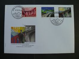 2013 mit Nr.1452 mit Zusatzfrankatur auf FDC von KANDERSTEG