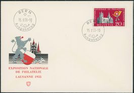 1955 - Lausanne - Blockausschnitte - Ersttagsbrief FDC U1 ET