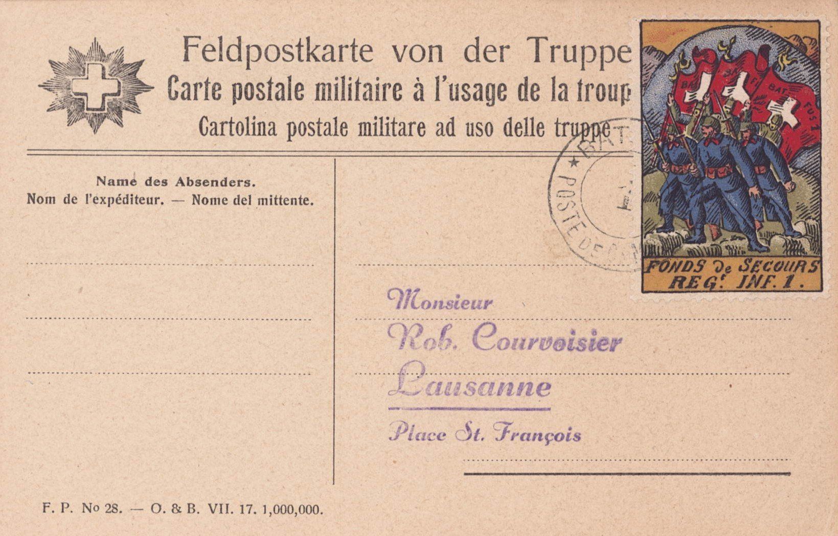 Tutti i francobolli: Feldpost mit ...... Bat Füs 1 – Usato da Bazenheid venduto da Sunneschy07