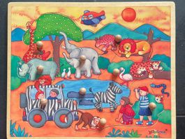 Holzpuzzle Zoo für Kleinkinder
