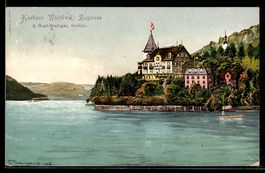 Künstler-AK Walchwil, Kurhaus am Zugersee, Bes. X. Rust-Hedi