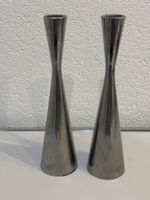 Schöne silberne Kerzenständer, 2 Stk, schweres Aluminium