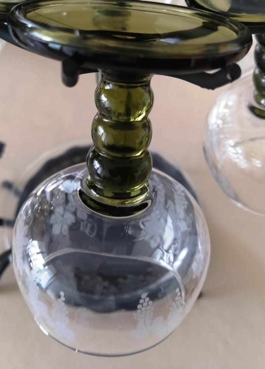 Caraffe: Wein Dekantier mit 6 Gläsern und Ständer - 51 cm - – Nuovo (secondo la descrizione) da Zürich venduto da 1980ale 2