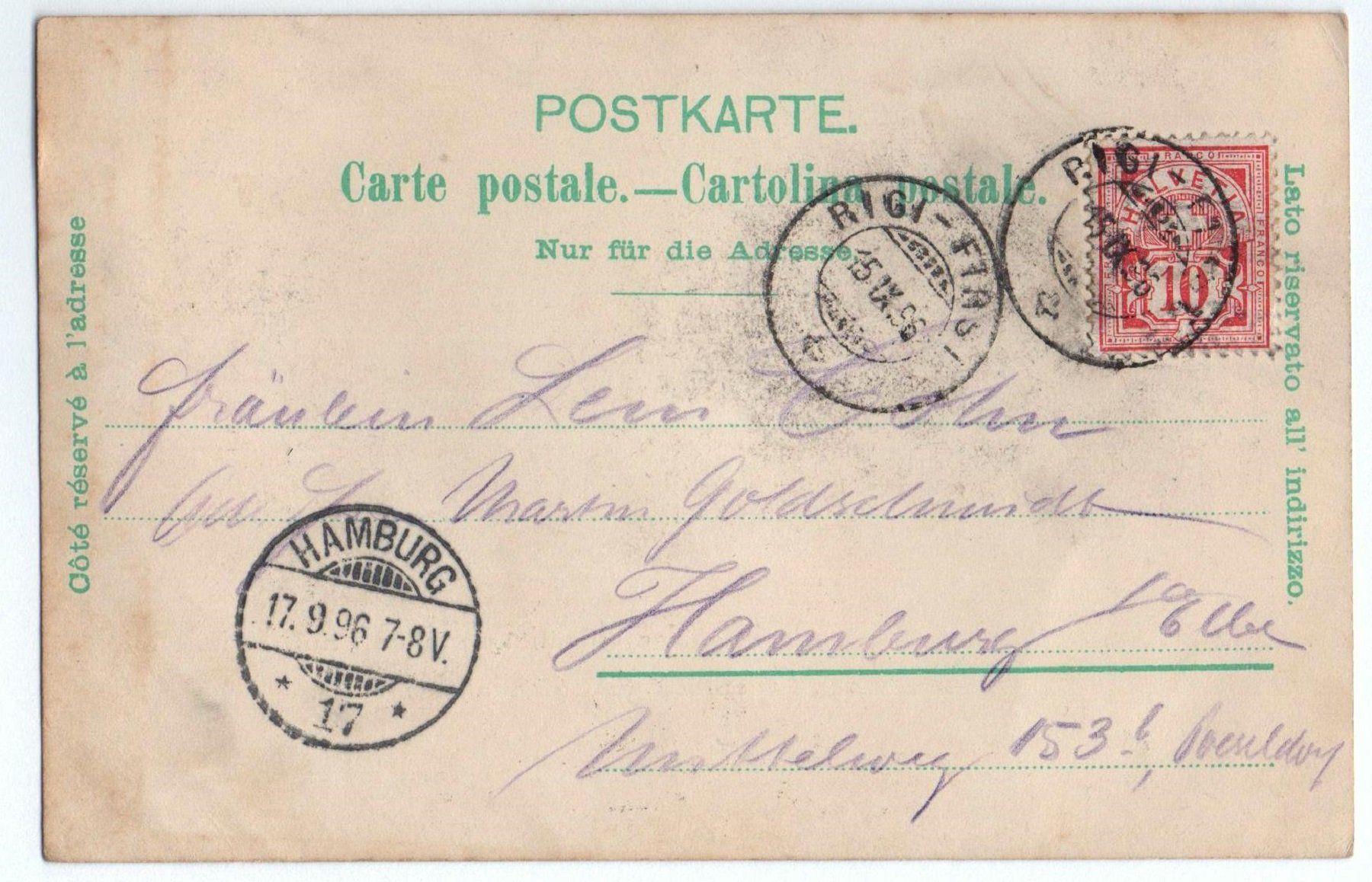 Cartes postales: LITHO Gruss vom RIGI 1896 – D'occasion à Jona par philajona 1