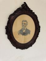 Antikes Portrait, Pfarrer Zschokke, exklusiver Rahmen, Top