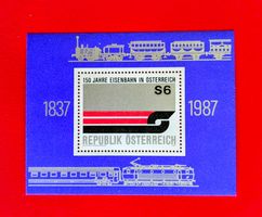 ÖSTERREICH 150 JAHRE EISENBAHN BLOCK 1987** POSTFRISCH