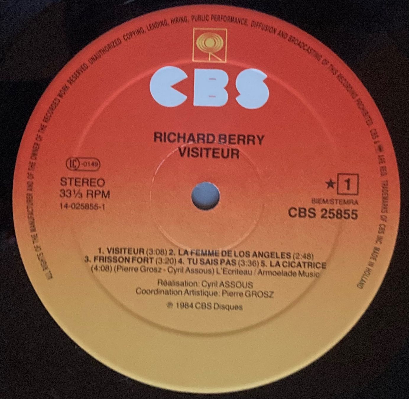 Dischi in vinile: RICHARD BERRY - VISITEUR – Usato da Poliez-Pittet venduto da Newtown-Records 3