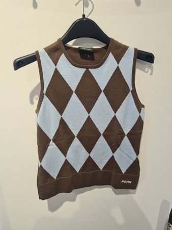 Damen Weste Peak Performance braun hellblau Grösse S