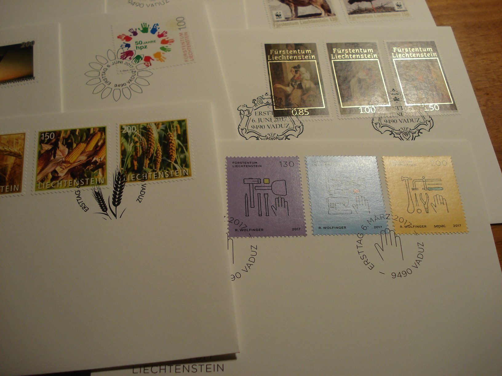 Tutti i francobolli: Liechtenstein 2017, Set moderne FDC, 13 Belege – Usato da Niederwil AG venduto da morostahu 4