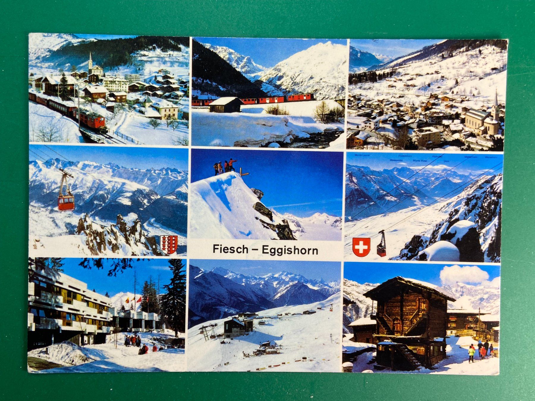Cartoline postali: Fiesch - Eggishorn - 9 Ansichten – Usato da Steg VS venduto da danwer74