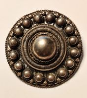 Grande broche ronde en argent, "fleur"