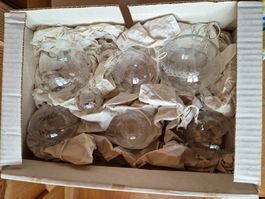 7 Christbaumkugeln Glas, sehr edel