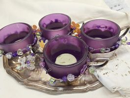 4 versilberte Teelichter 60 iger Jahre (Teegläser).