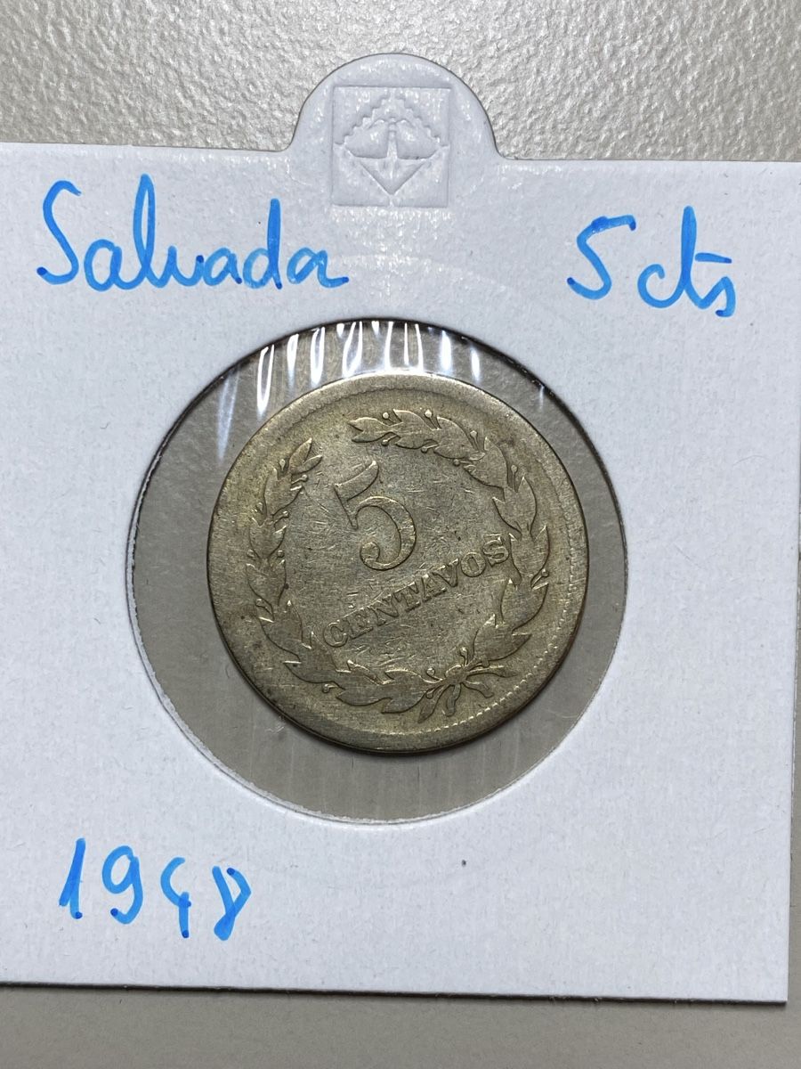 Tutti le monete: Salvador - 5 cents - 1948 – Usato da Payerne venduto da Mike1682